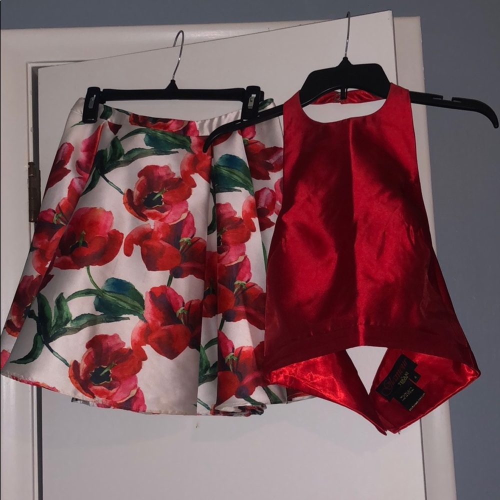 Homecoming Red Dress Two Piece